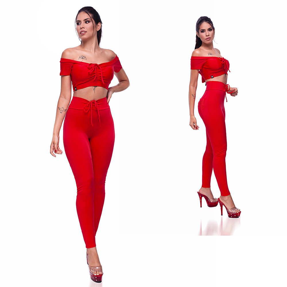 Conjunto Sensual em Suplex Poliéster com Calça Sexy Levanta Bumbum e  Cropped Vermelho :: Sex Shop Loja do Prazer