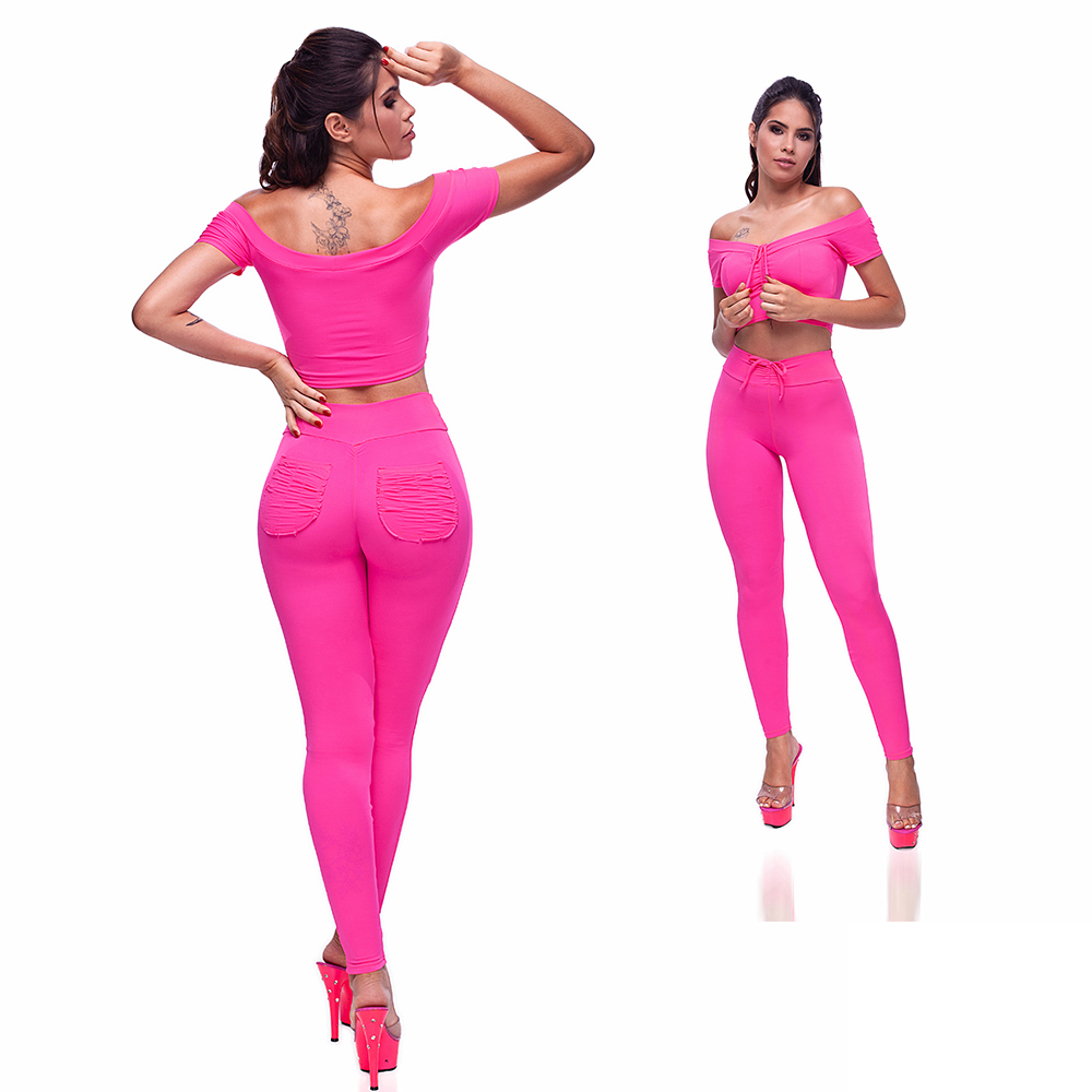 Conjunto Sensual em Suplex Poliéster com Calça Sexy Levanta Bumbum e  Cropped Pink :: Sex Shop Loja do Prazer