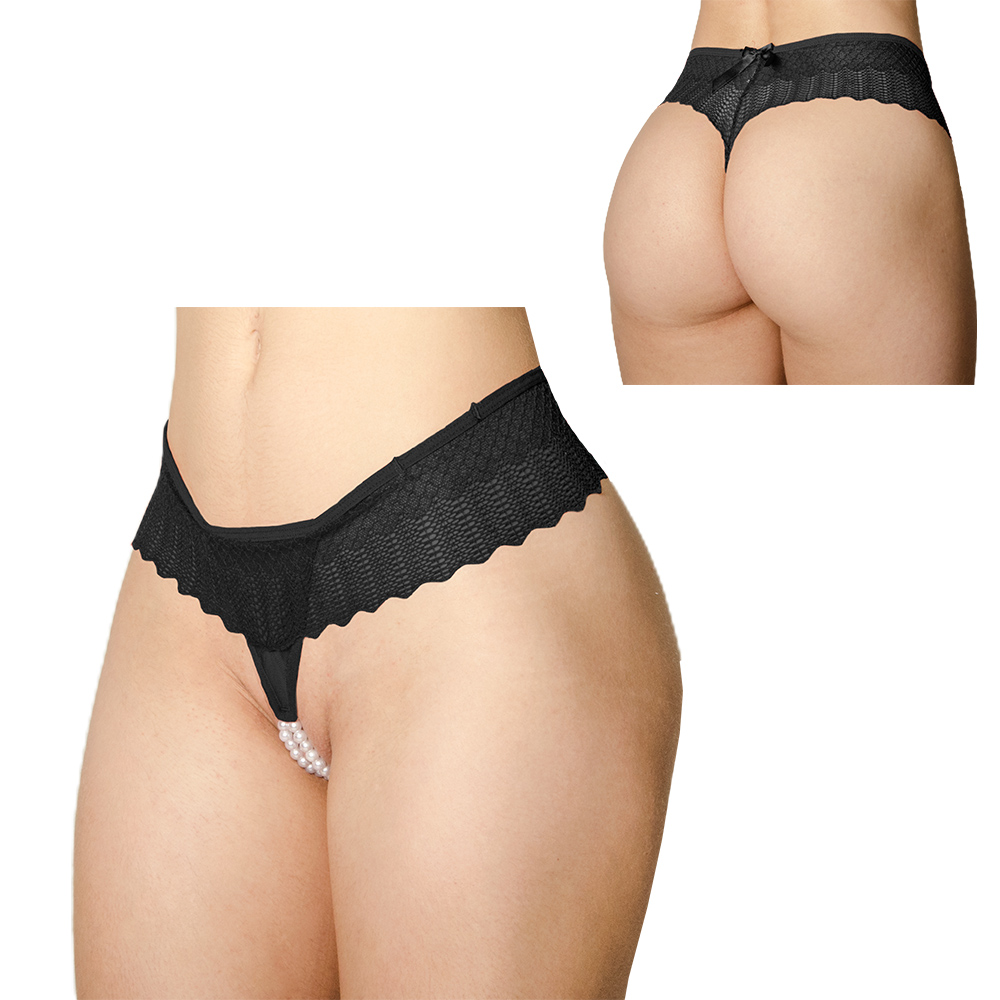 Calcinha Tailandesa Fio Dental Sexy em Renda e Tule Thay Preta :: Sex Shop  Loja do Prazer